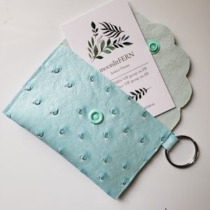Faux Ostrich Leather Keychain Purse